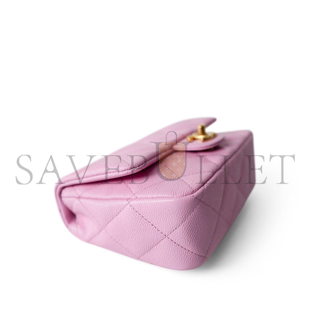 CHANEL PINK CAVIAR QUILTED SWEETHEART FLAP GOLD HARDWARE (20*14*6cm) 